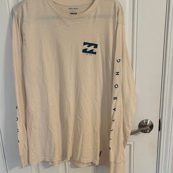 Billabong Beige Long Sleeve Men's Tee - Picture 1 of 5